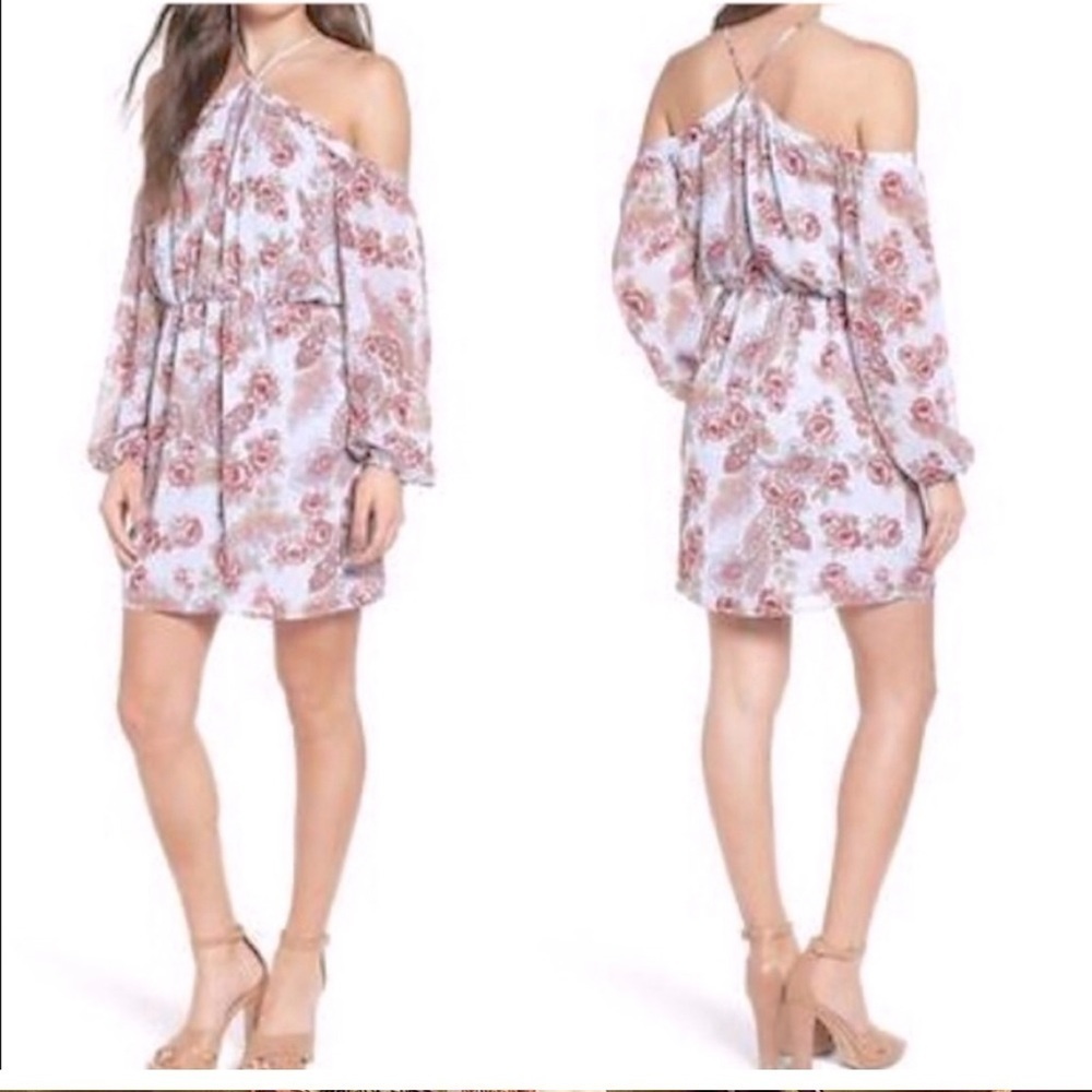 WAYF Liberty Floral Cold Shoulder Floral Dress Size M - Picture 2 of 7